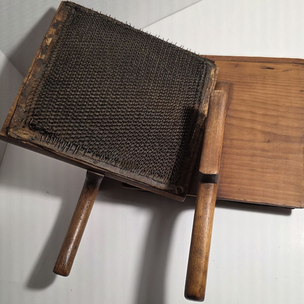 Vintage Wooden Carding Tools